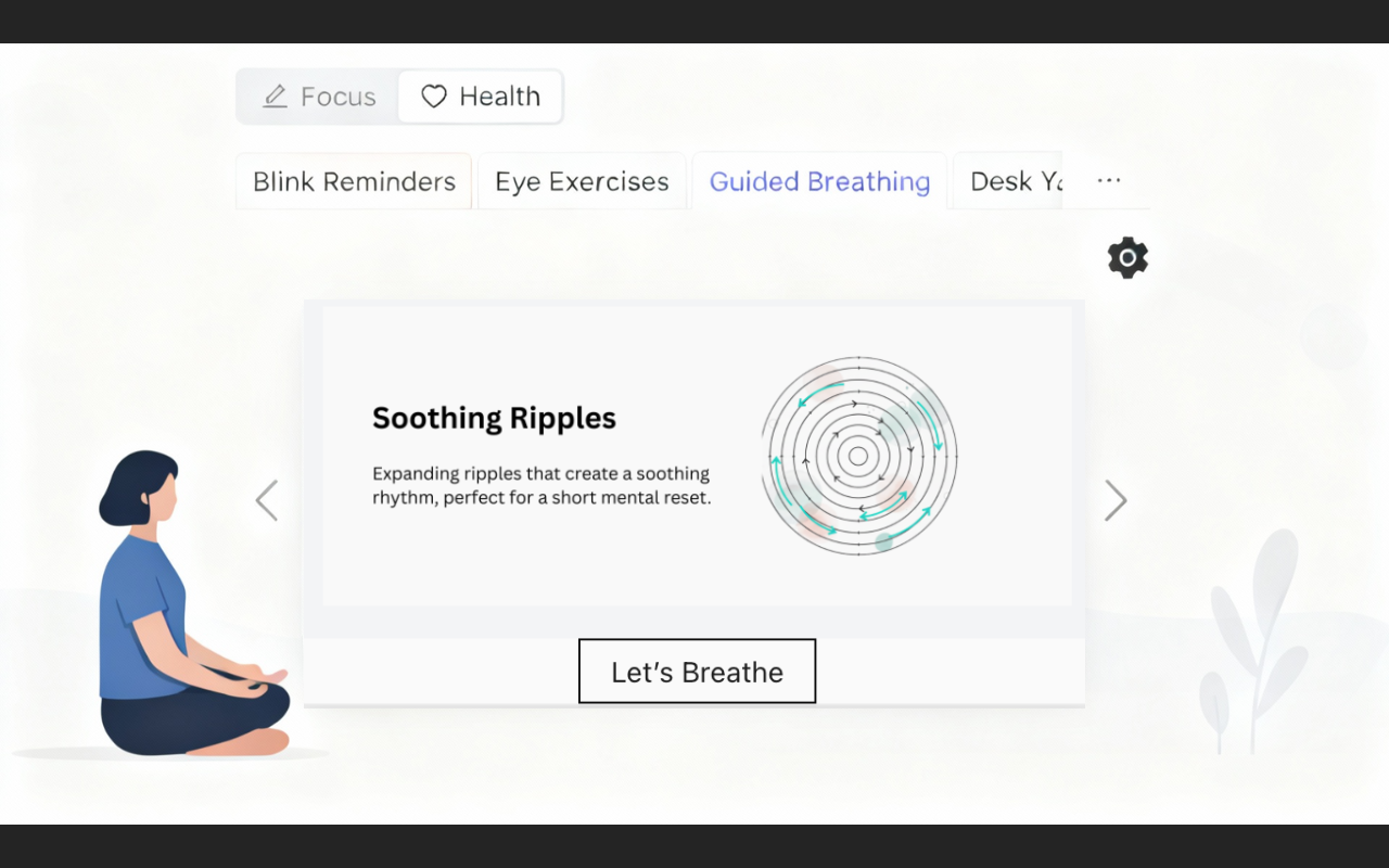 DeskBuddy Chrome extension interface for focus and productivity tools